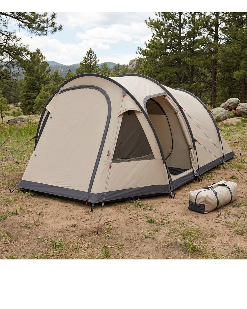Dlynd Sandmere Tunnel Tent 4 Person Sand Beige