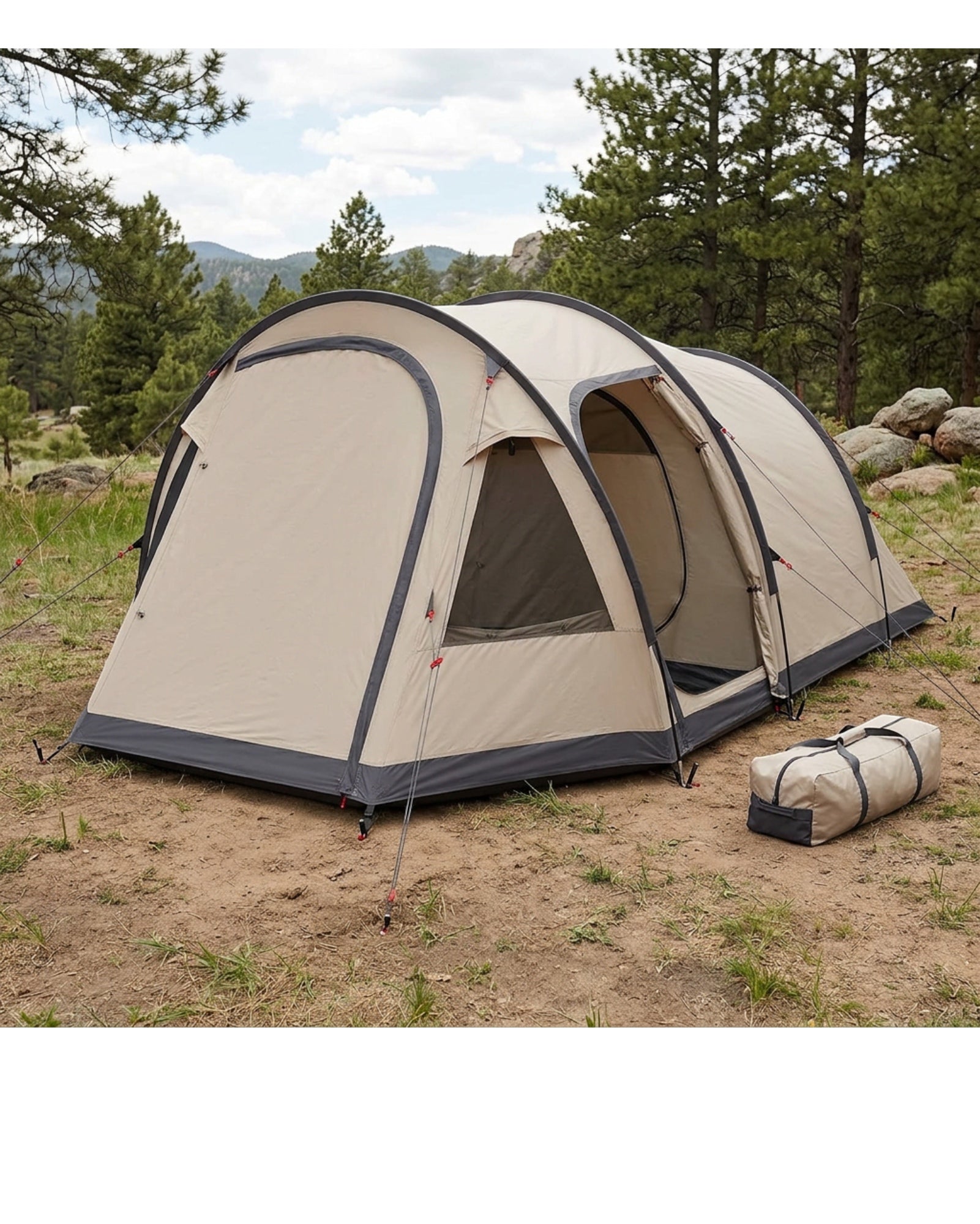 Dlynd Sandmere Tunnel Tent 4 Person Sand Beige