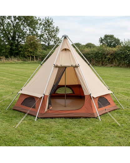Dlynd Three Person Tripod Bell Tent Sand Rust - Lifestyle view