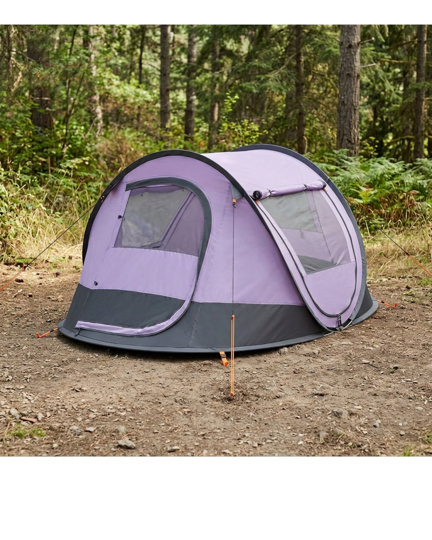 Dlynd Two Person Oval Instant Pop-Up Tent Lavender Charcoal - Lifestyle view