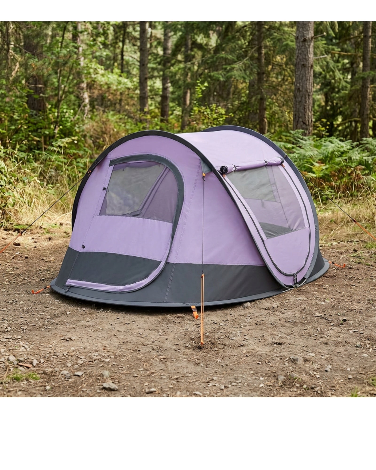 Dlynd Two Person Oval Instant Pop-Up Tent Lavender Charcoal - Lifestyle view